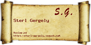 Sterl Gergely névjegykártya